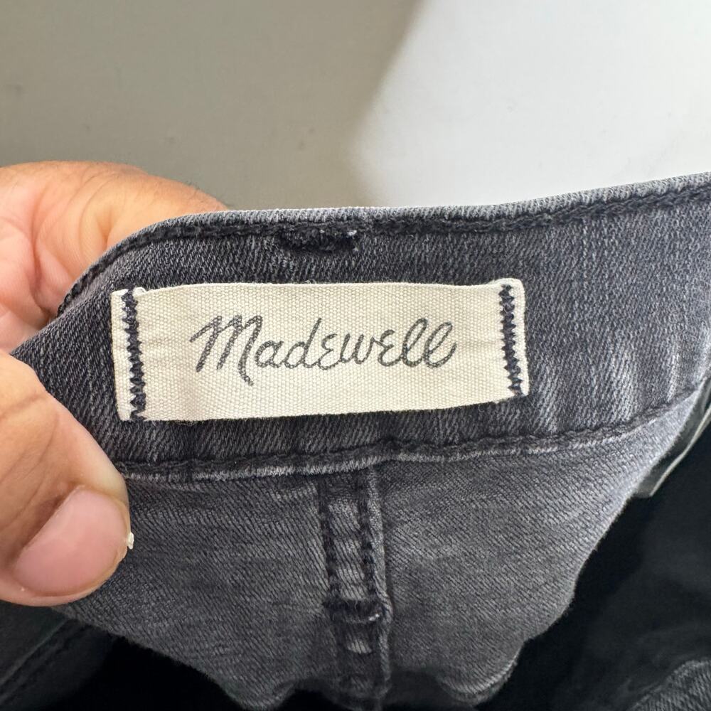 Madewell‎ Cali Demi-Boot Jeans Women’s Sz 26 Black Button Fly High Rise Stretch - Picture 11 of 15